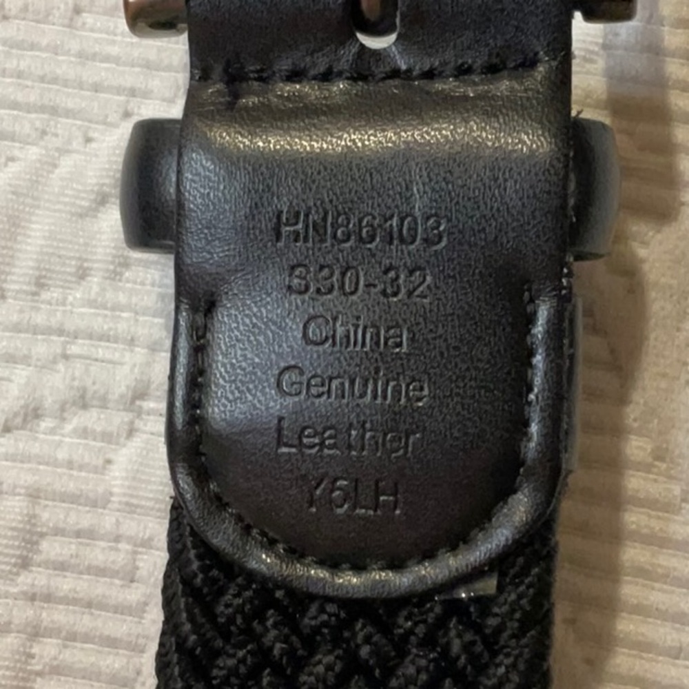 Original Penguin Black Woven Rope Belt with Metal Buckle Small - Picture 7 of 8